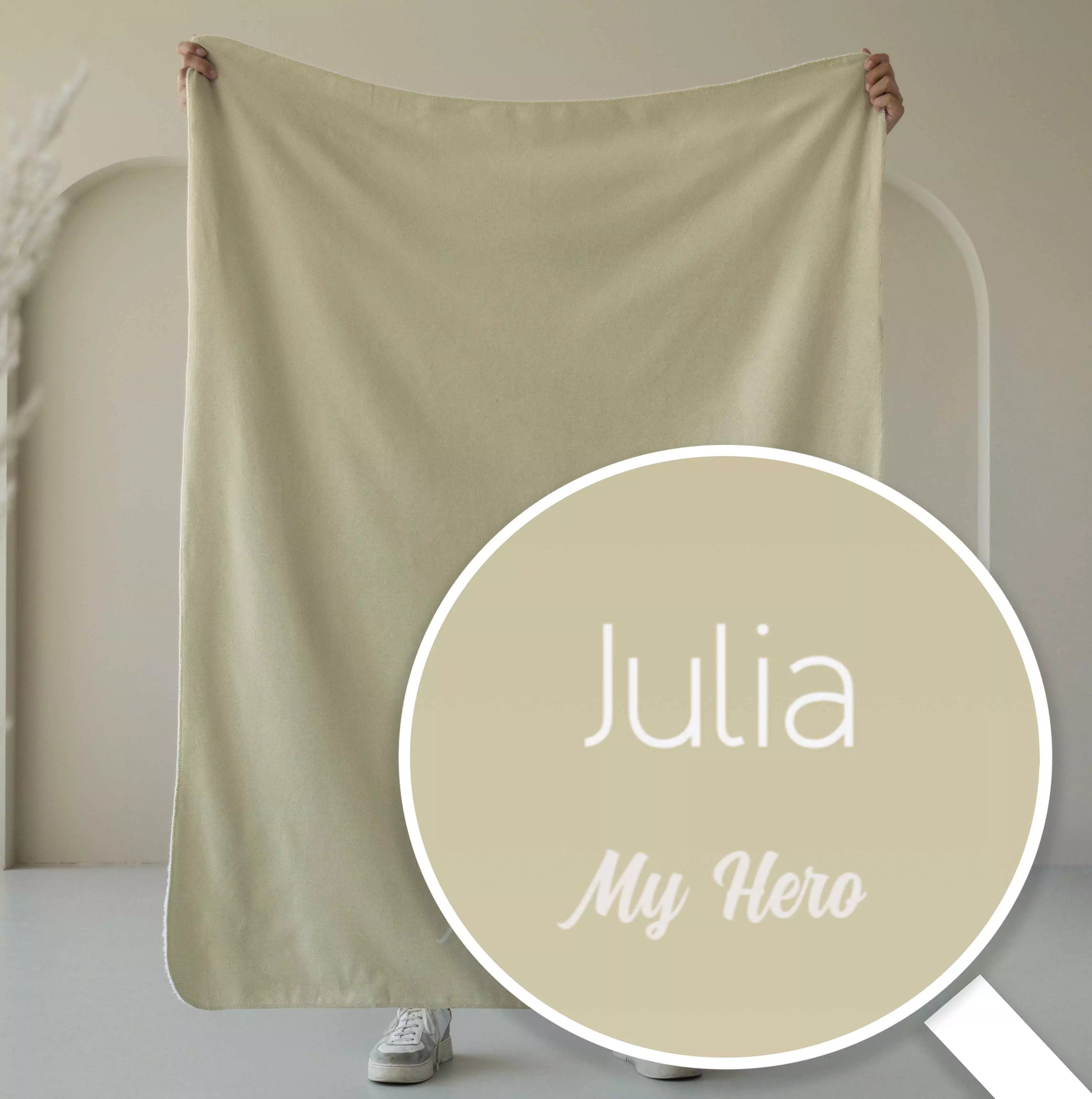 Fleece deken ‘Pistachio Haze’ – Stijlvol met eigen naam en titel