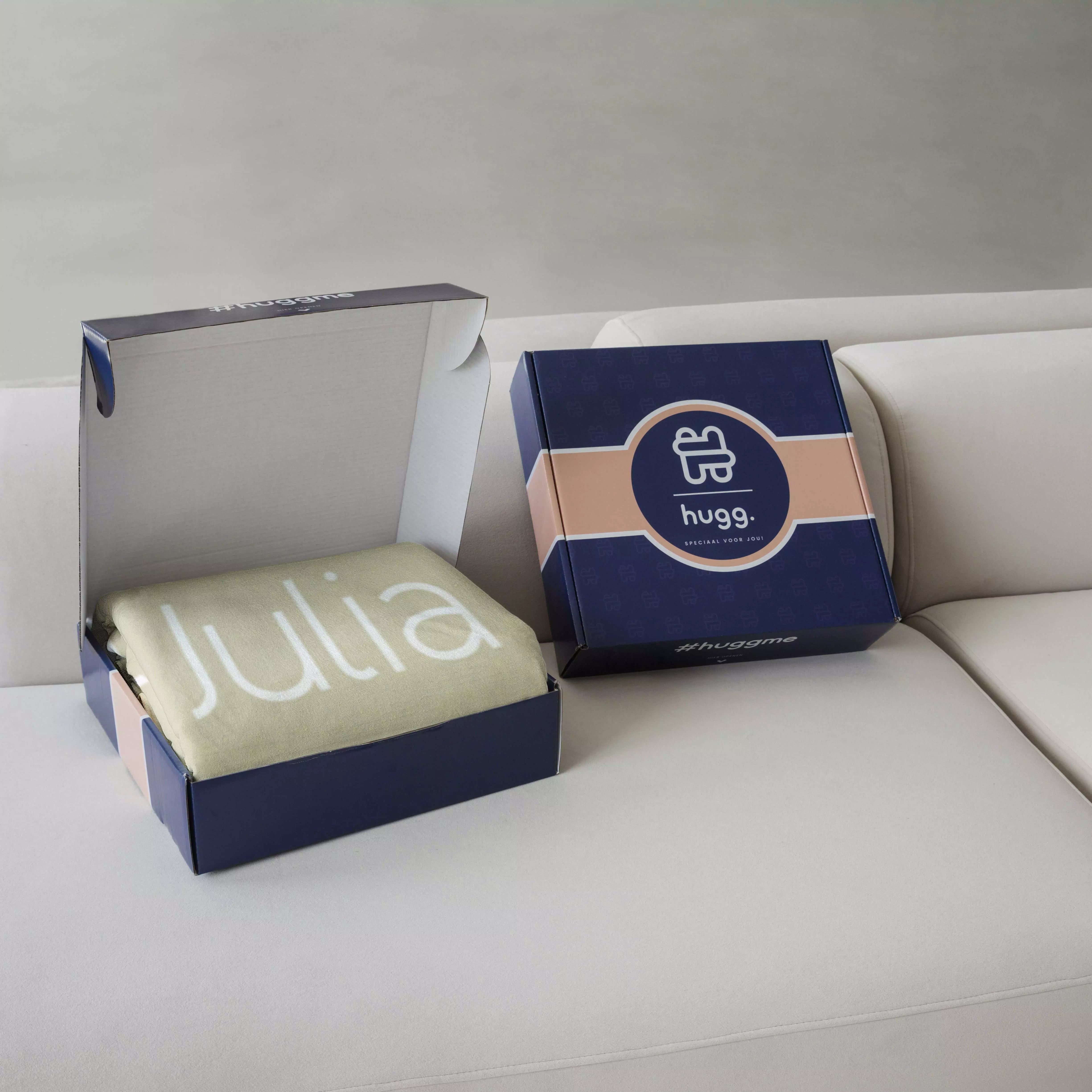 Fleece deken ‘Pistachio Haze’ – Stijlvol met eigen naam en titel