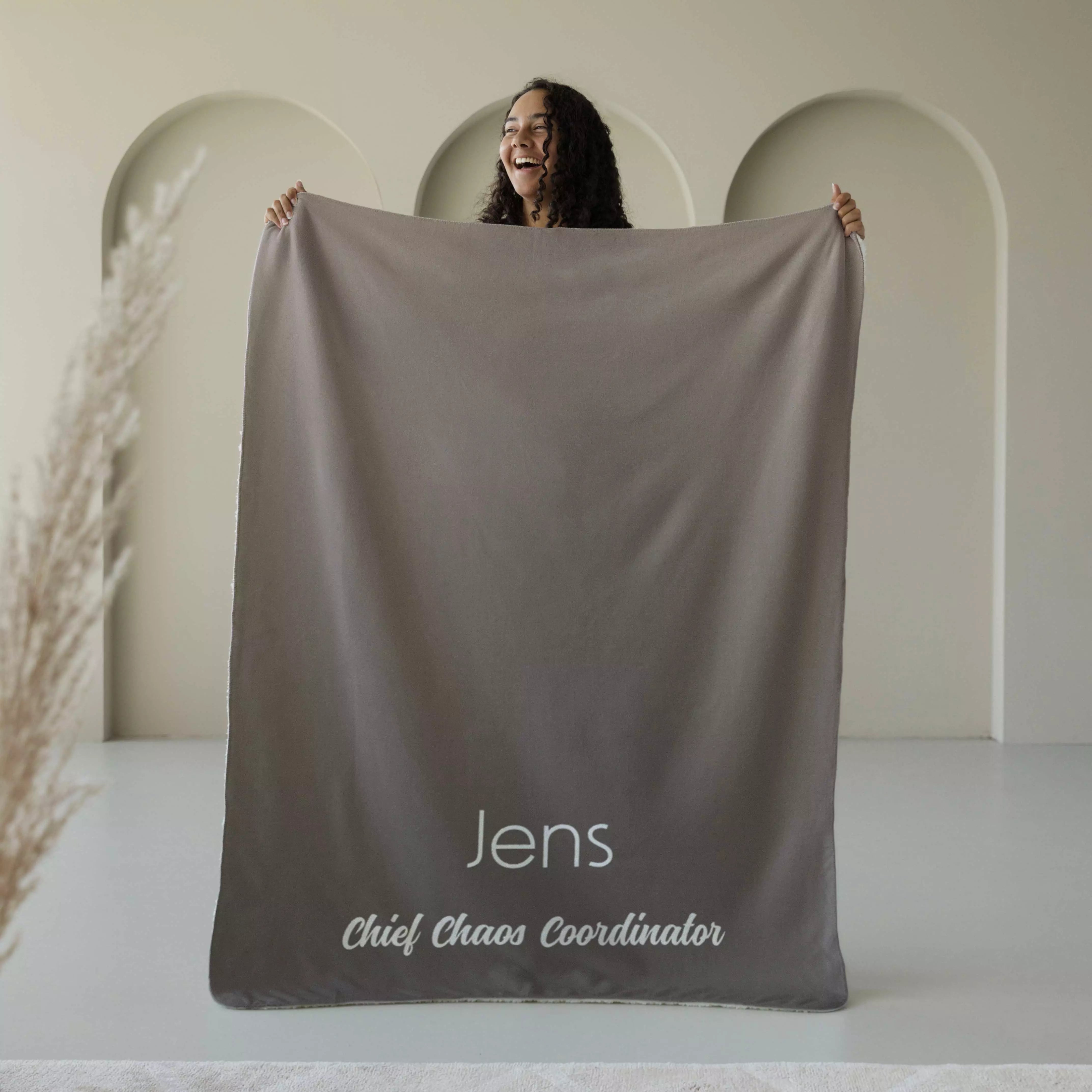 Fleece deken ‘Mocha Stone’ – Stijlvol met eigen naam en titel