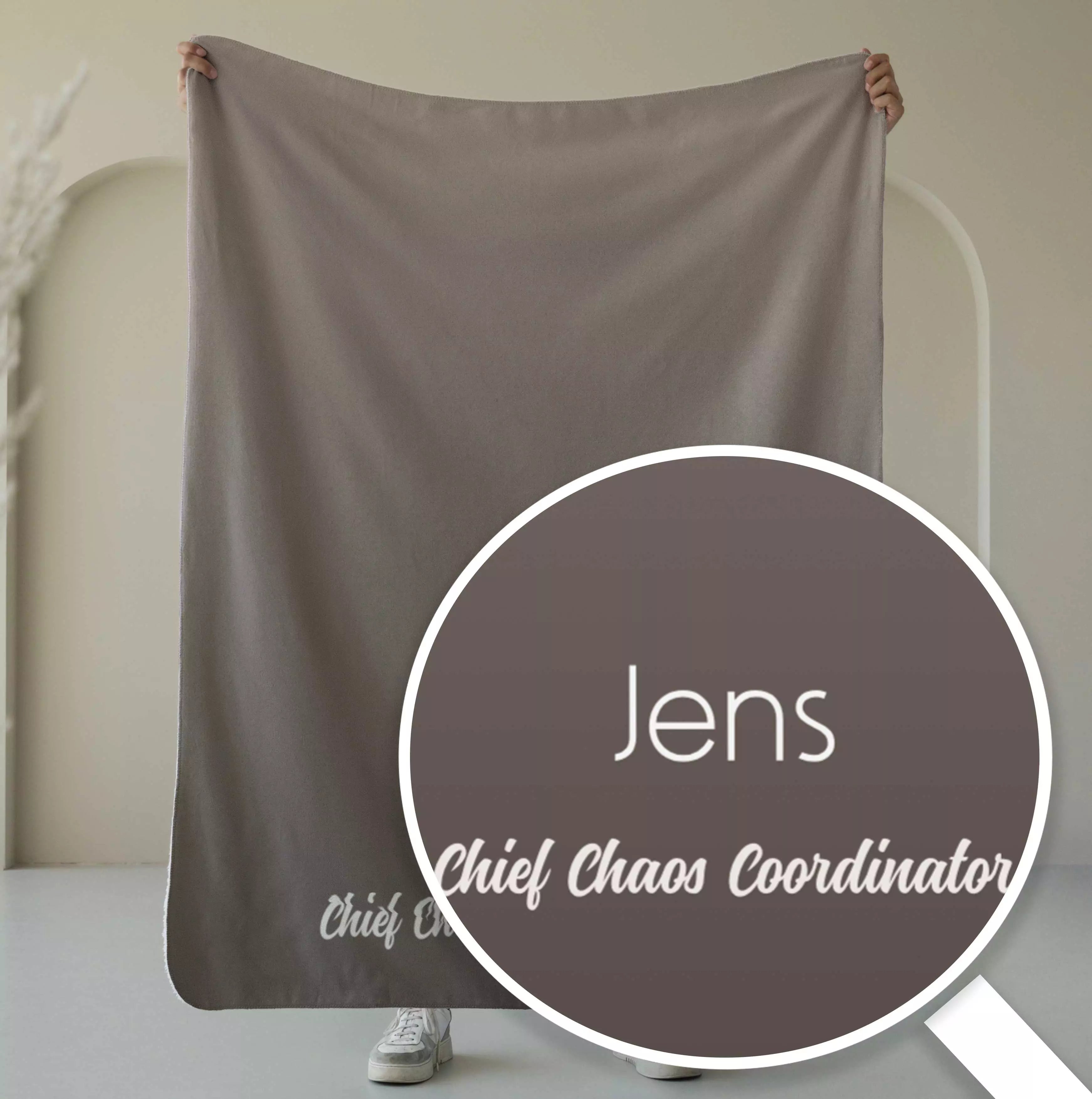 Fleece deken ‘Mocha Stone’ – Stijlvol met eigen naam en titel