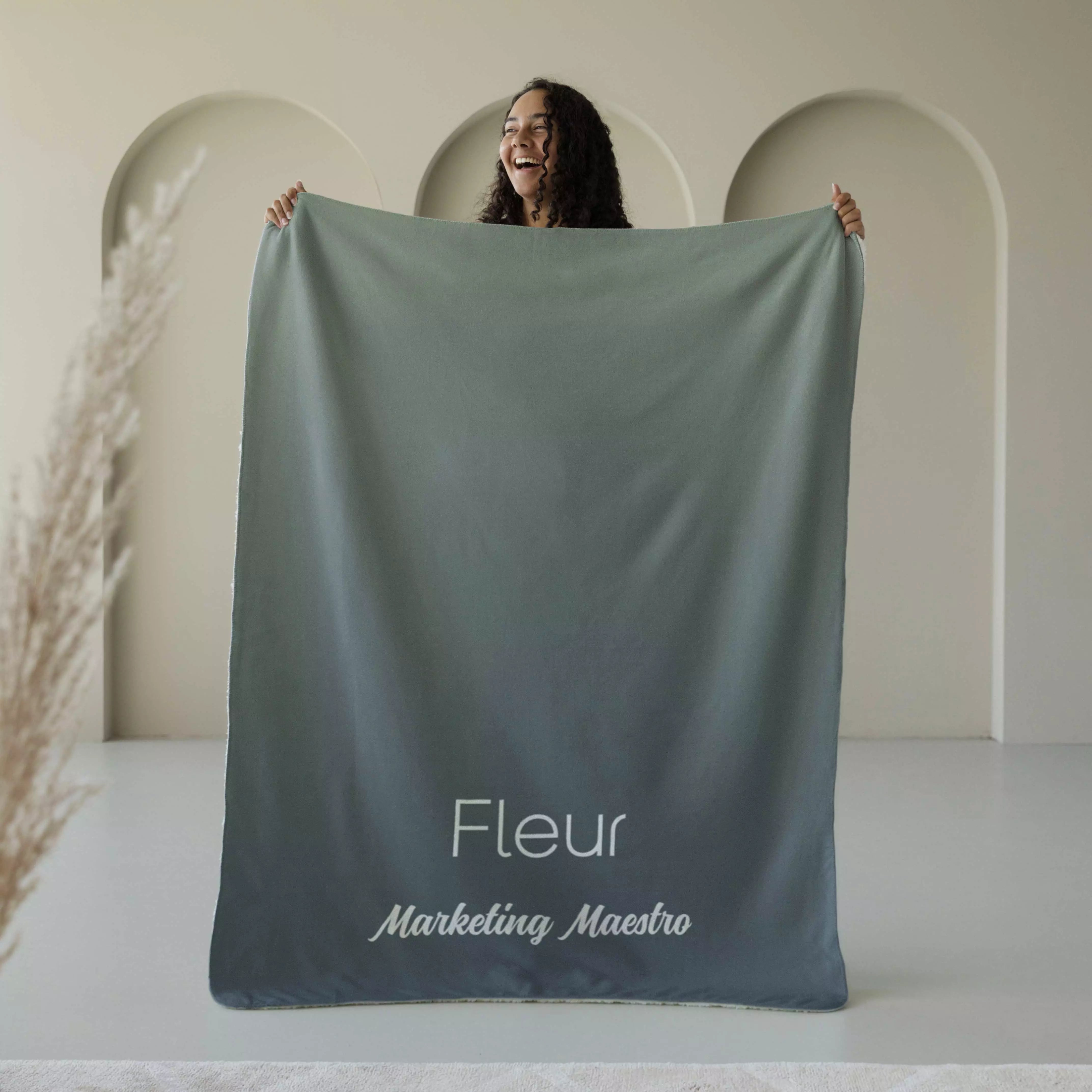 Fleece deken ‘Ocean Mist’ – Stijlvol met eigen naam en titel