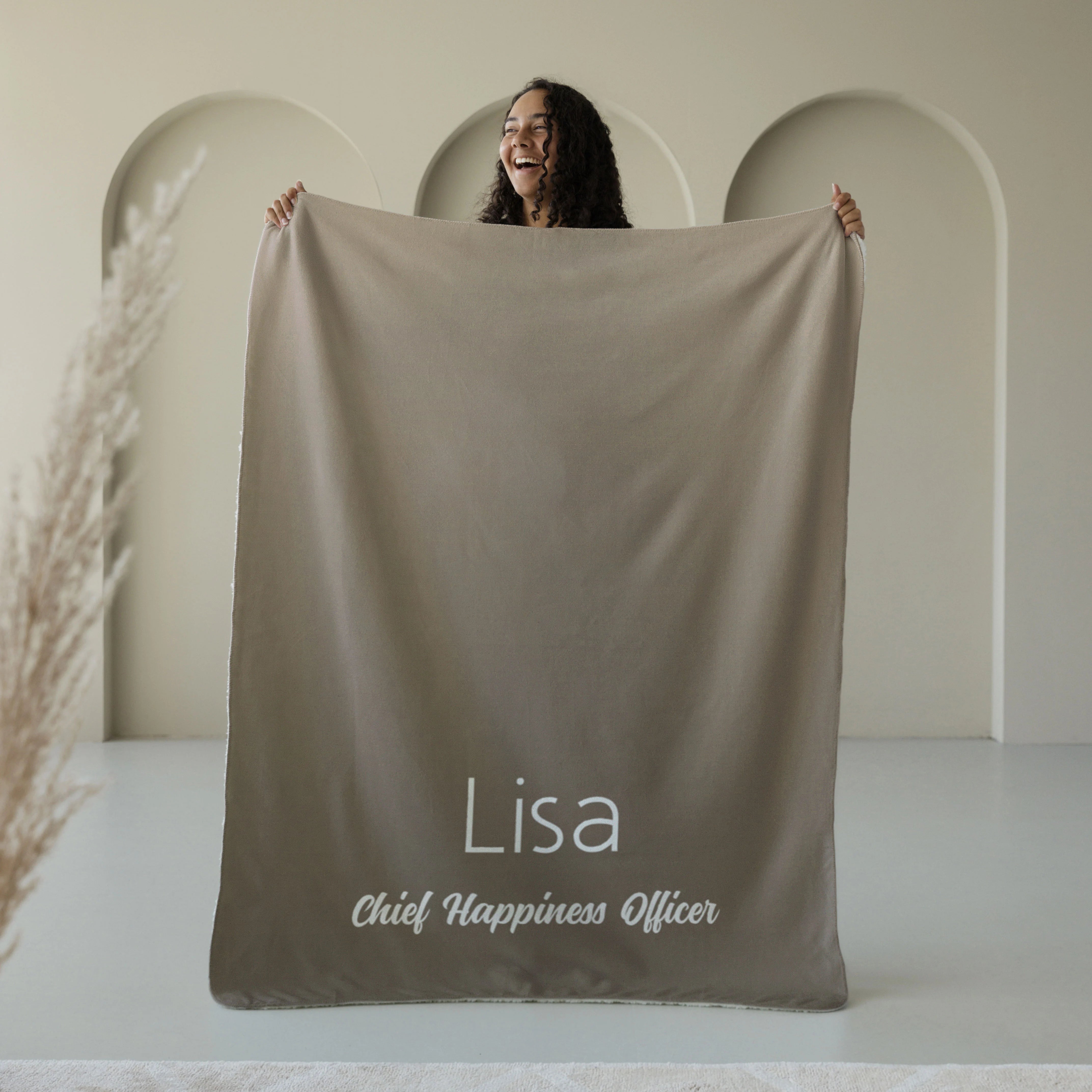 Fleece deken ‘Sandstone’ – Stijlvol met eigen naam en titel