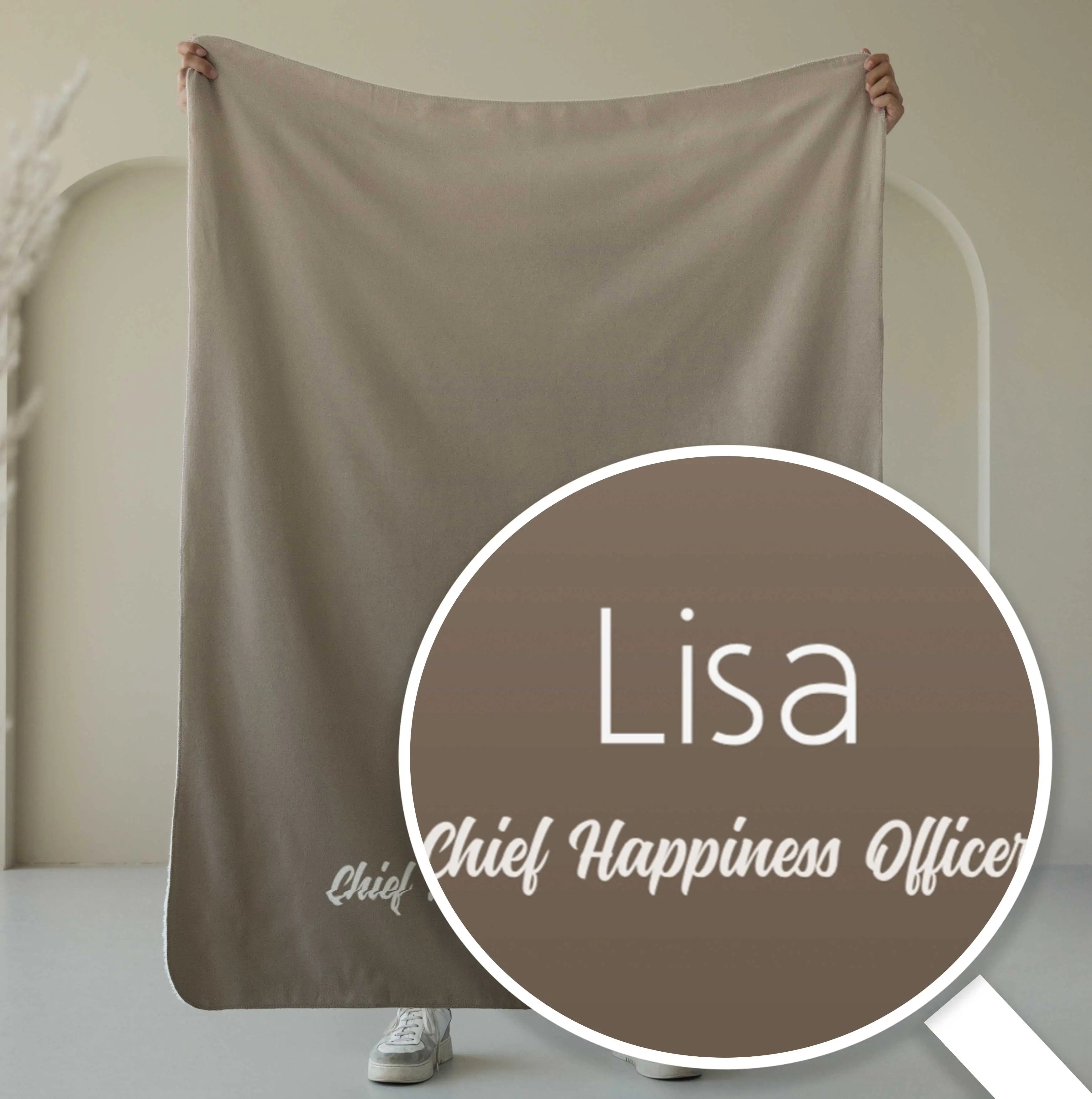 Fleece deken ‘Sandstone’ – Stijlvol met eigen naam en titel