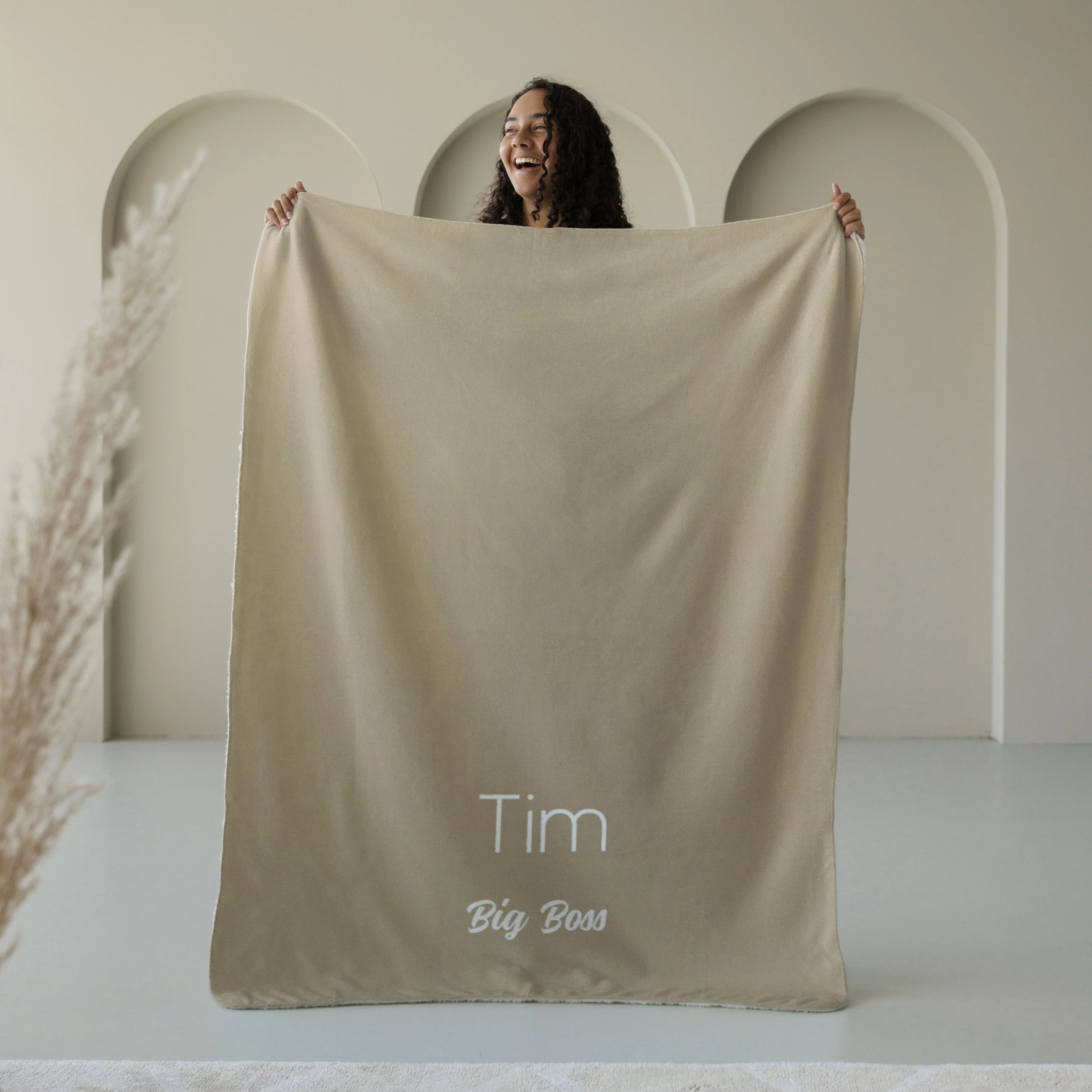 Fleece deken ‘Golden Dune’ – Stijlvol met eigen naam en titel