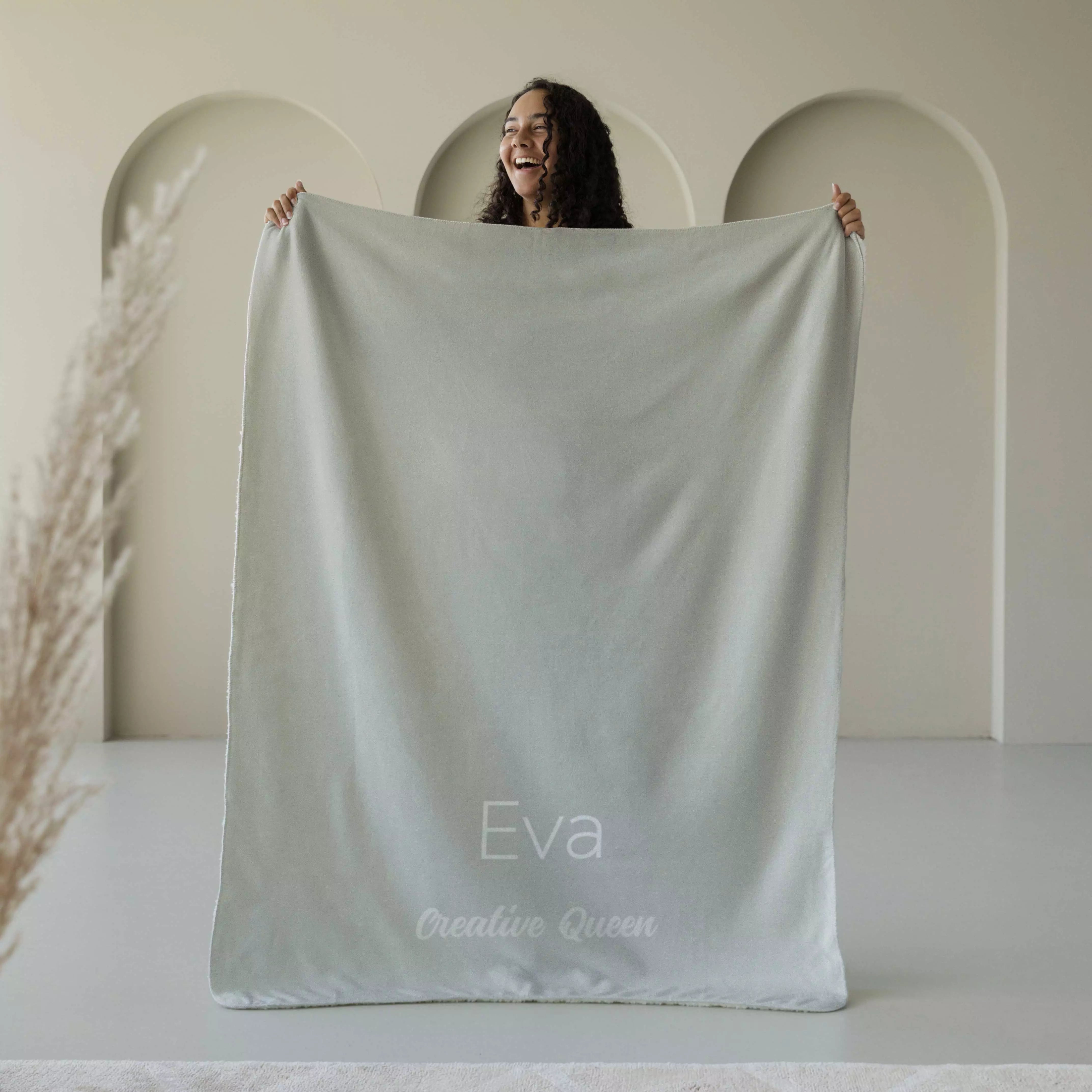Fleece deken ‘Silver Sage’ – Stijlvol met eigen naam en titel