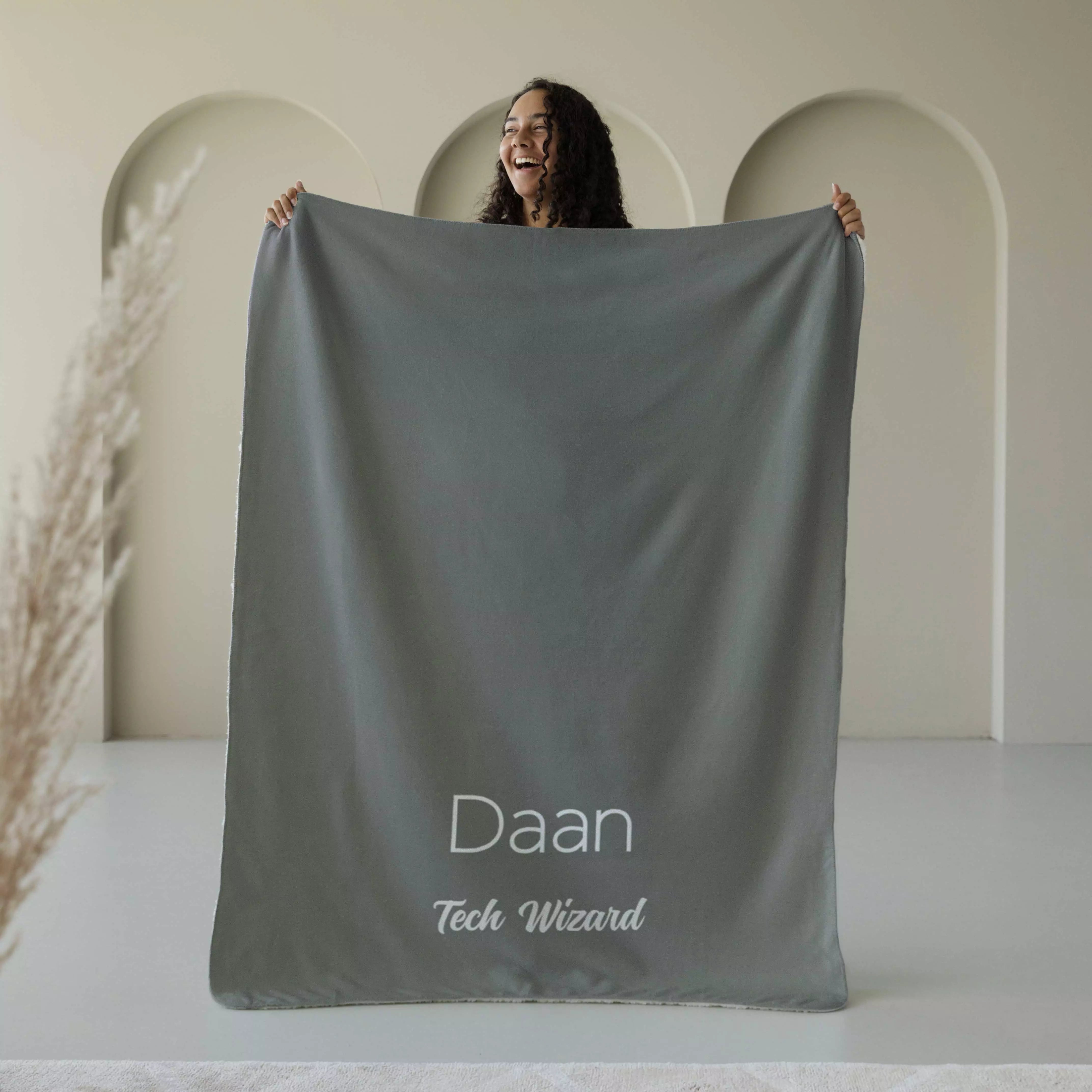 Fleece deken ‘Urban Slate’ – Stijlvol met eigen naam en titel