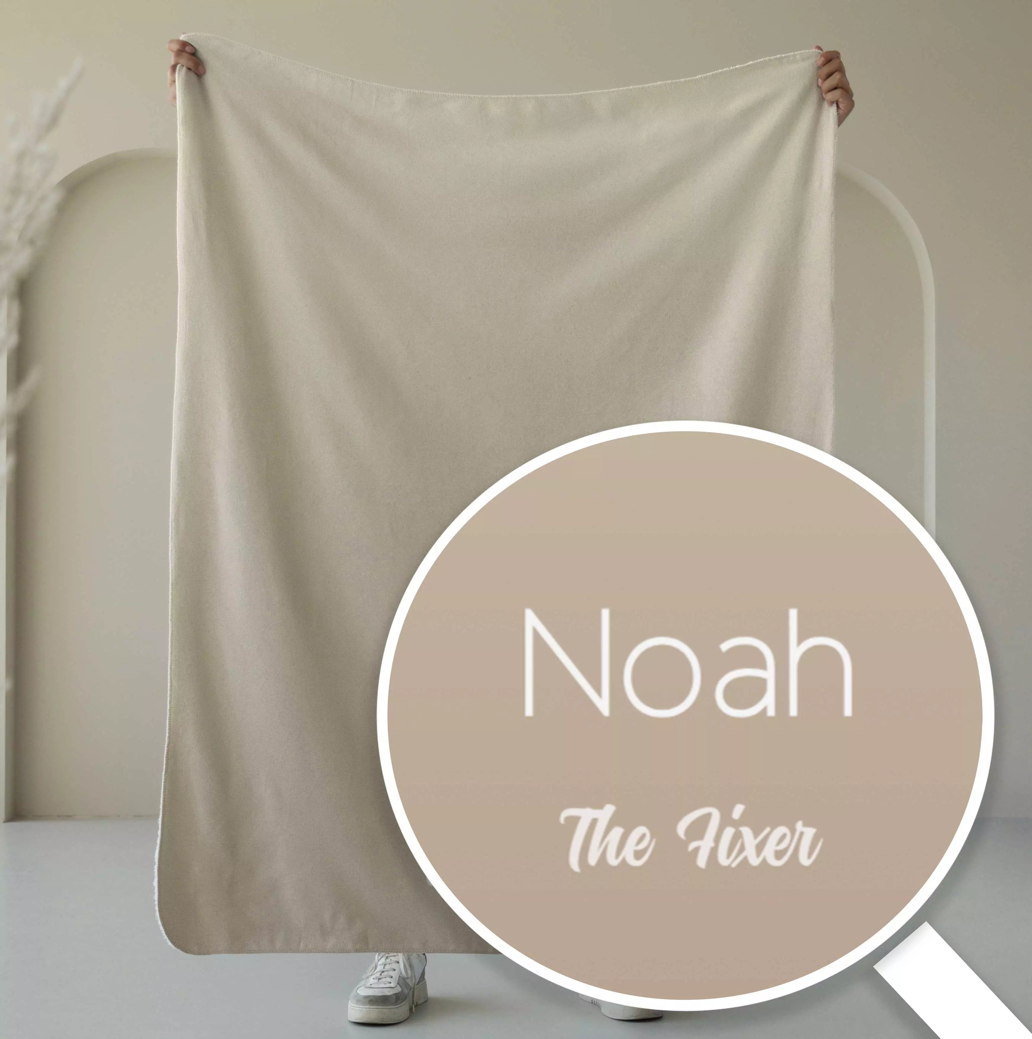 Fleece deken ‘Soft Linen’ – Stijlvol met eigen naam en titel