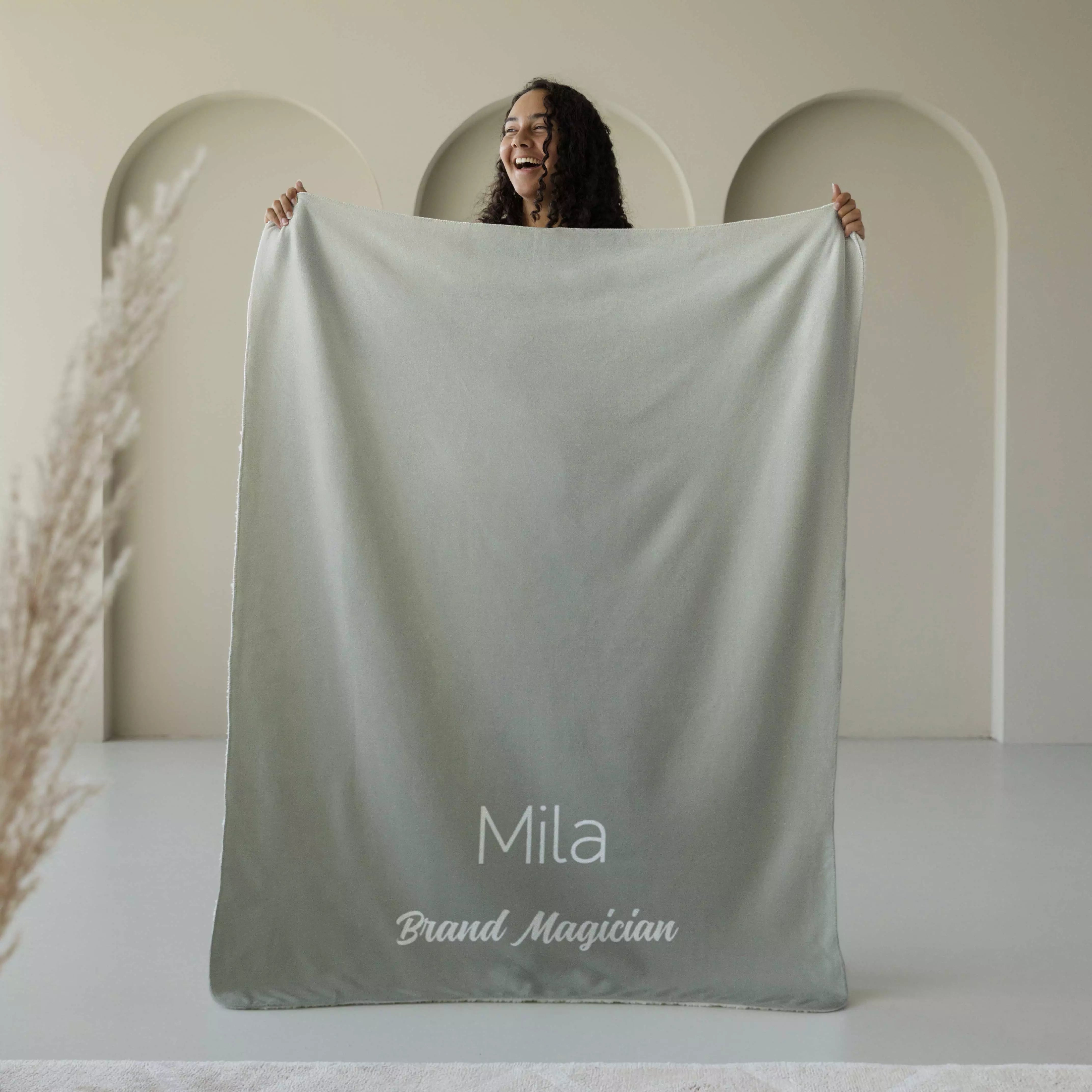 Fleece deken ‘Misty Sage’ – Stijlvol met eigen naam en titel